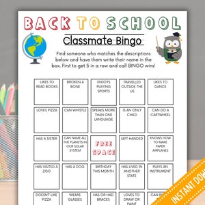 Classmate Bingo, Get to Know You Bingo, Find Someone Who Bingo, Find the Guest Bingo, Icebreaker Bingo, Icebreaker Game, Human Bingo