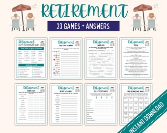 Retirement Party Game Bundle: 23 Fun Printable Games (PDF)