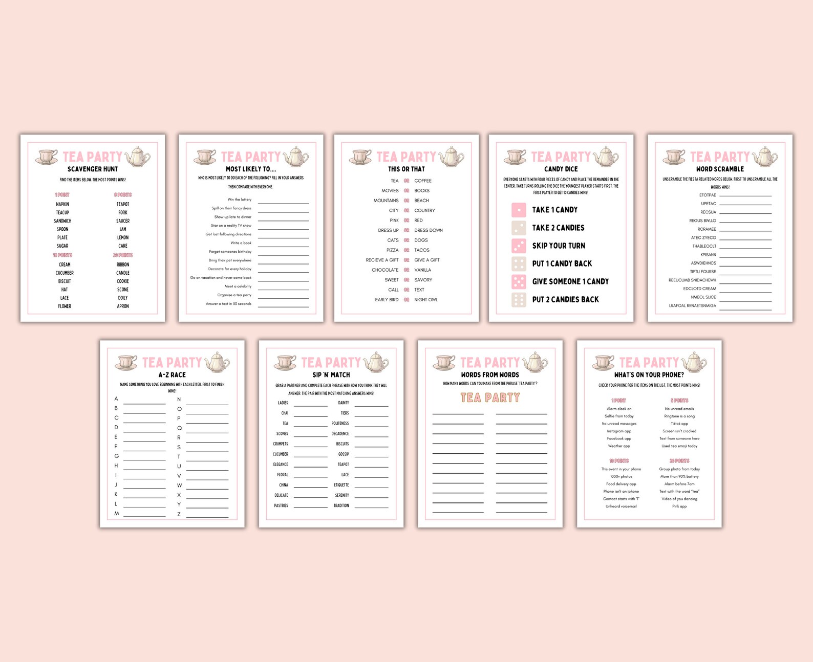 Tea Party Games | Tea Party Games Adults Kids Toddler | Tea Party ...