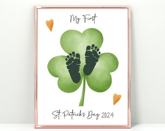 St. Patrick's Day Baby Handprint Art: First Holiday Keepsake (Digital Download)