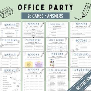 MEGABUNDLE met 25 games voor kantoorfeesten, work Party-games voor teambuilding, waardering van het personeel, happy hour-ideeën, kennismakingsgames voor collega's