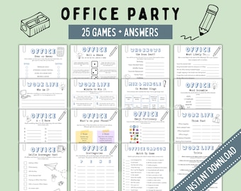 Office Party Games MEGA Bundle – 25 Printable Team Building Activities for Work, Holiday & Corporate Events, Instant Digital Download
