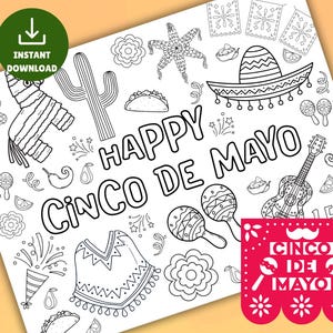 Cinco de Mayo Coloring Pages: Fiesta Activities for Kids (Instant Download)