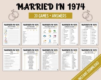 50th Anniversary Games Bundle Married in 1974 Games 50th Wedding ...