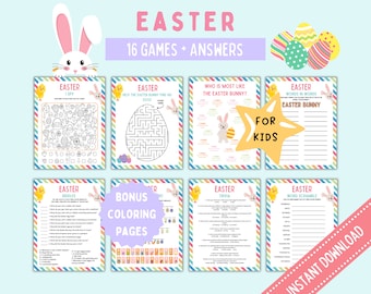 Printable Easter Game Bundle: 16 Family Activities (PDF)