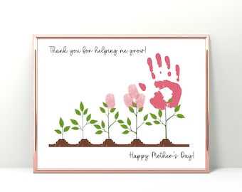 Mother's Day Handprint Art: Garden Keepsake Printable (Digital Download)
