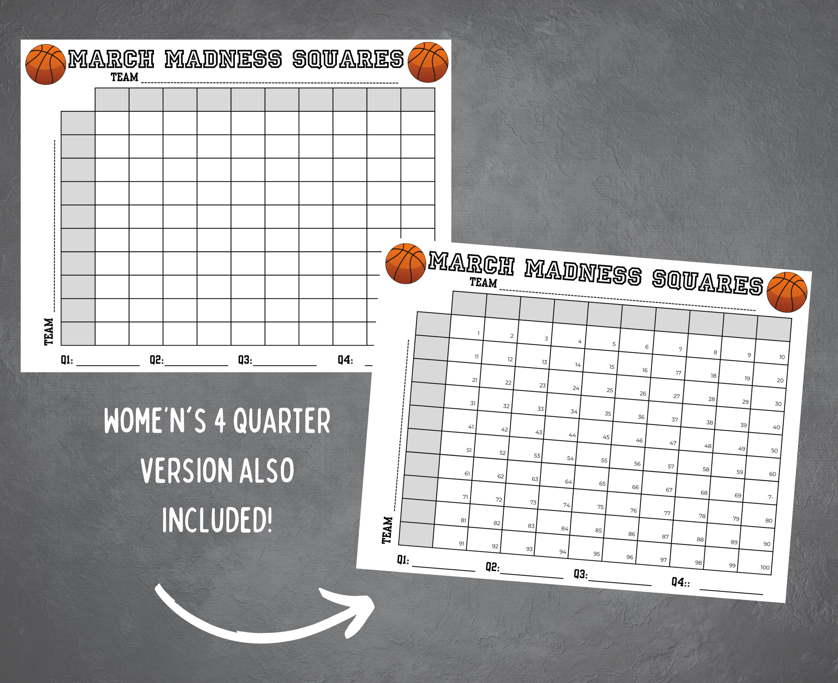 March Madness Squares | Printable March Madness Game | NCAA Basketball ...