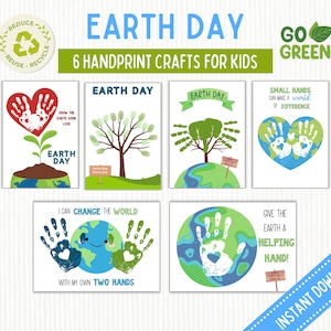 Earth Day Handprint Craft | Earth Day Craft | Earth Day for Kids | Earth Day Art | Earth Day Party | Earth Day School Pre K | Printable