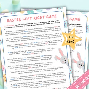 Printable Easter Left Right Game: Family Gift Exchange (PDF)
