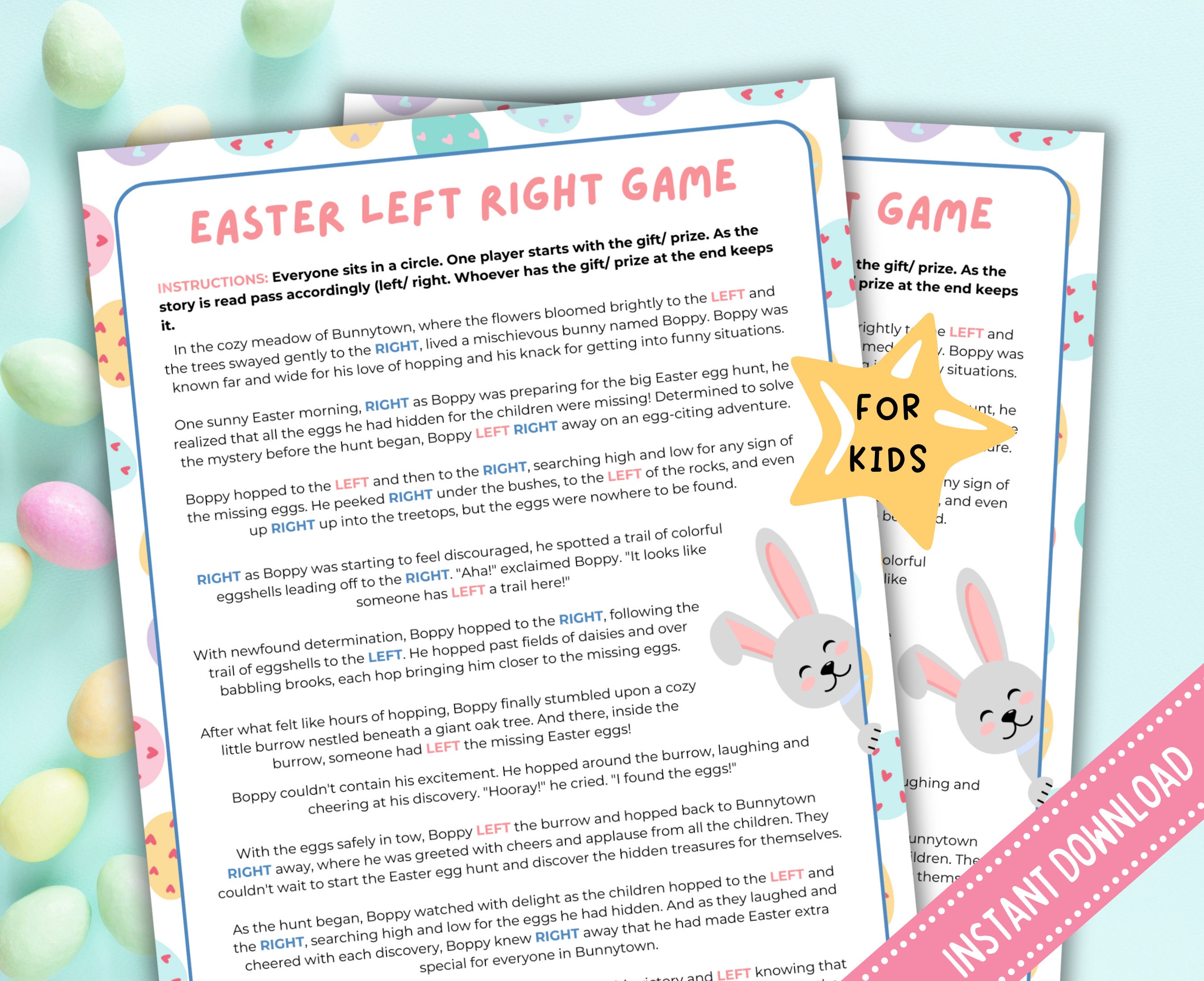 Printable Easter Left Right Game Easter Left Right Story Easter Printable Easter Left Right Game Easter Left Right Story Easter