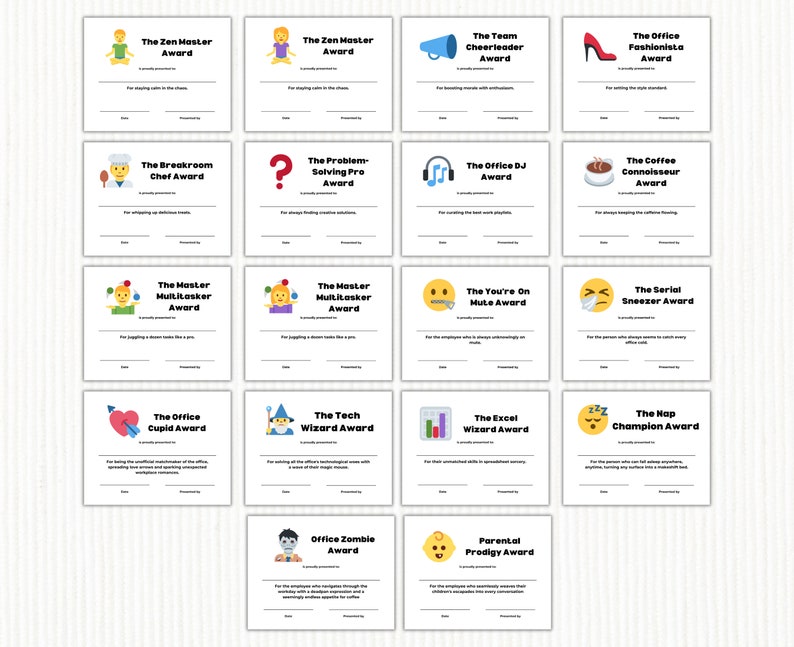 Funny Employee Appreciation Awards, Recognition Awards Certificates ...