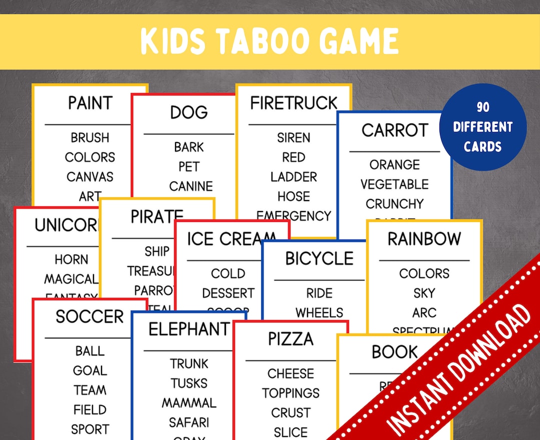Kids Taboo Game Printable Taboo - Il 1080xN.5907657605 Jflh 