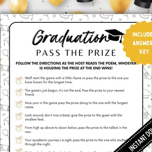 Afstudeerspellen 2024, Afstudeerfeest, Passeer het cadeauspel, Passeer het huidige spel, Grad Group Game, Trivia Games, Instant Download