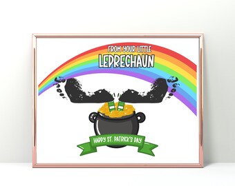 Leprechaun Handprint Footprint Art: St Patrick's Keepsake (Digital Download)