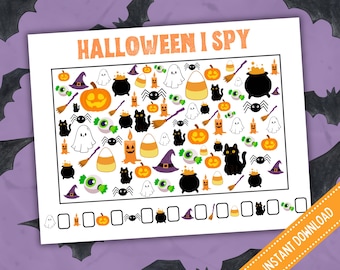 Halloween I Spy - Digital Download, Halloween Activity for Kids