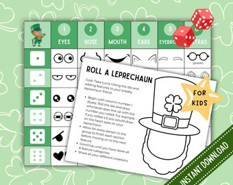 St. Patrick's Day Kids Game: Roll a Leprechaun (Digital Download)