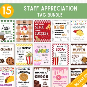 Appreciation Food Tags Bundle: Staff, Employee Thank You (Digital Download)