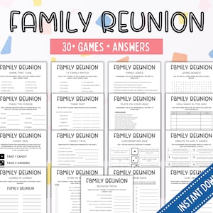 Family Reunion Game Bundle, Family Reunion Games, Family Reunion Idea, Games for Reunion, Family Reunion Printable, Family Reunion Bingo