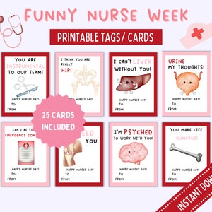 Nurse Appreciation Cards | Nurses Week Gifts | Nurses Week Tags | Nurse Appreciation Week | Nurses Appreciation Gifts | Printable Nurse Gift