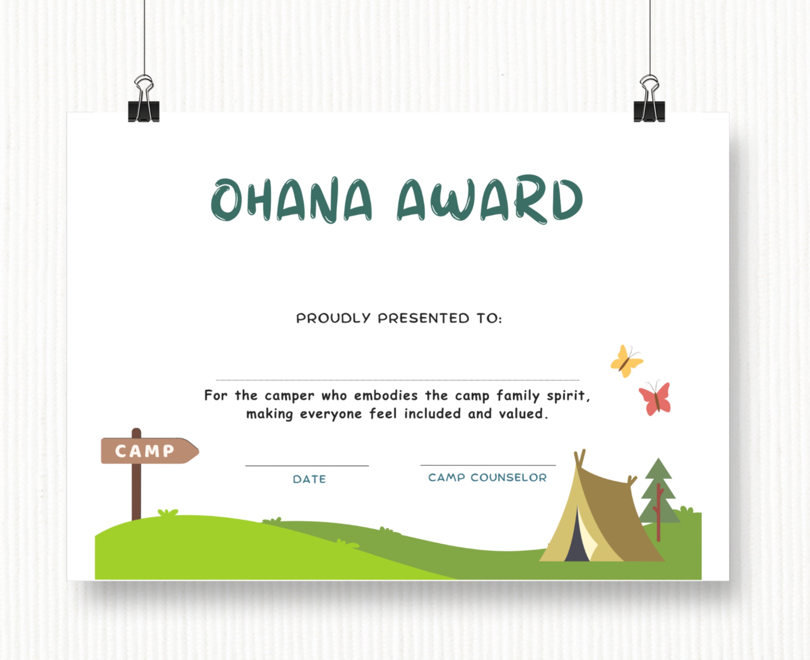 Summer Camp Awards Certificates Camp Achievement Award Campers Gift Summer Camp Awards Certificates Camp Achievement Award Campers Gift