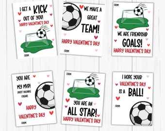 Cartes de football pour la Saint-Valentin : impressions des étoiles du sport (téléchargement numérique)