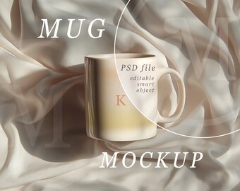 White Mug Mockup: Stylish PSD Template (Digital Download)