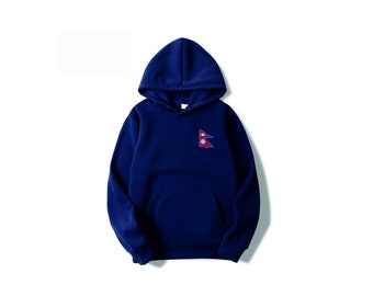 Nepal Flag Hoodie - (embroidered)