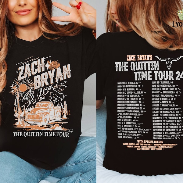 Zach Bryan the Quitting Time Tour 2024 T Shirt Etsy