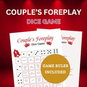 Couples Foreplay | Adult Dice Game | Printable Adult Game | Naughty Game for Him and Her | Drinking Sex Game | Digital Download A4 Sheet