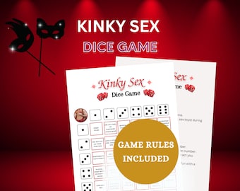Couples Kinky Sex Game | Adult Dice Game | Printable Adult Game | Naughty Game for Him and Her | Drinking Sex Game | Digital Download A4