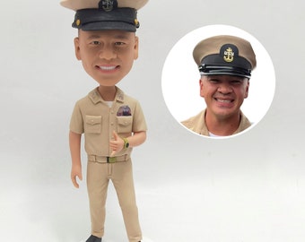 Custom Naval Officer Bobblehead, Custom Soldier Bobblehead, Custom Military Man Bobbleheads, Commander Bobblehead,Senior Official Bobblehead