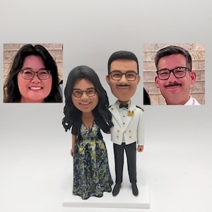 Figuras de muñecos cabezones personalizados; Figuras de pareja para decoración de tartas de aniversario personalizadas, regalos de cumpleaños para parejas, regalo de Navidad para padres