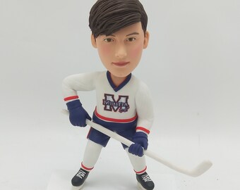 Custom Bobblehead Hockey Player Personalized Create Your Own Hockey Players Gift for Young