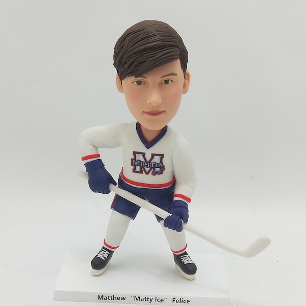 Personalisierter Hockeyspieler, Personalisierter Hockeyspieler Bobbleheads, Erstellen Sie Ihren eigenen Hockeyspieler Bobblehead, Geschenk für junge Hockeyspieler