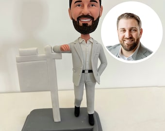 Custom Bobblehead Real Estate Agent, male Real Estate Custom Bobblehead, Sellers Agent Custom Bobblehead, Buyers Agent Custom Bobblehead