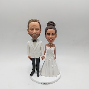 Figurine de couple de mariage personnalisé à partir de photo - Décoration de gâteau personnalisée pour les mariés, cadeau d'anniversaire