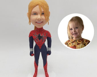 Custom Spider-man Bobbleheads, Custom Hero Bobblehead As Unique Anniversary Gift, Custom Heroine Figurines, Design Your Own Hero Bobbleheads