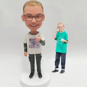 Muñeco cabezón personalizado para hijo, muñeco cabezón personalizado para niña, figuras de bebé personalizadas, estatuas de niño personalizadas, figuras de niño personalizadas, muñeco cabezón personalizado