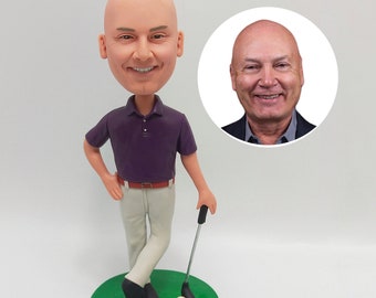 Custom bobbleheads, custom golf bobbleheads, personalized bobbleheads for golf lovers, athletes, friends, father birthday Christmas gifts