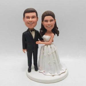 Figurines de mariée et de marié personnalisées pour mariage, décoration de gâteau pour couple unique