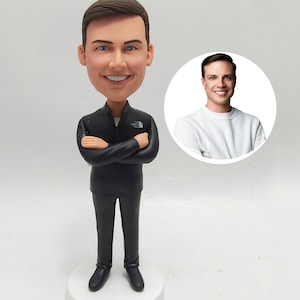 cusotom Bobbleheads basierend auf Foto ， Geschenkideen für Männer ， Cake Topper ， Geschenk für Mann ， personalisiert für Männer ， Vollständig anpassbare Mannbobbleheads