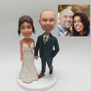 Figurine unique en cadeau d'anniversaire de mariage pour couple personnalisé pour couple heureux