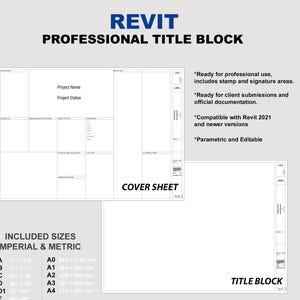 Revit Title Block Family / Label-Based / Fully Customizable /  Metric & Imperial /   Revit 2021+