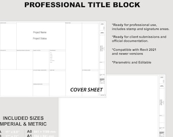 Revit Title Block Family / Label-Based / Fully Customizable /  Metric & Imperial /   Revit 2021+