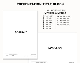 Revit Presentation Title Block Family Template  / Label-Based / Fully Customizable / Metric -Imperial / Revit 2021+