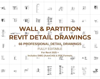 Revit Wall & Partition Detail Library | 66 Professional Drawings (Revit 2025+)