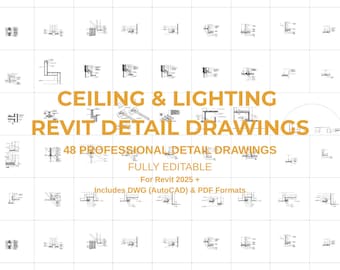 Revit Ceiling &  Lighting Details Library | 48  Professional Drawings (Revit 2025+)