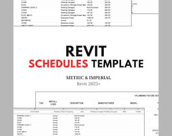 Revit Schedules Template, BIM Pack for Architects, Metric Imperial (Revit 2025+)