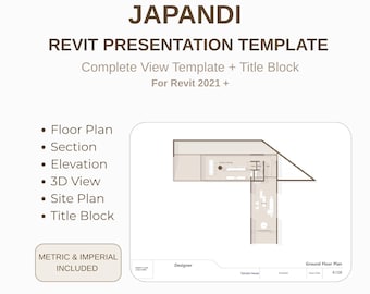 Japandi  Revit Presentation Template/ Complete View + Title Block Pack (Metric & Imperial)