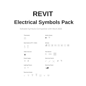 Revit 2D Electrical Symbols Pack | IEC Standard |Revit 2025+ compatible |  Editable
